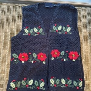 Holiday vest- Liz Claiborne button up